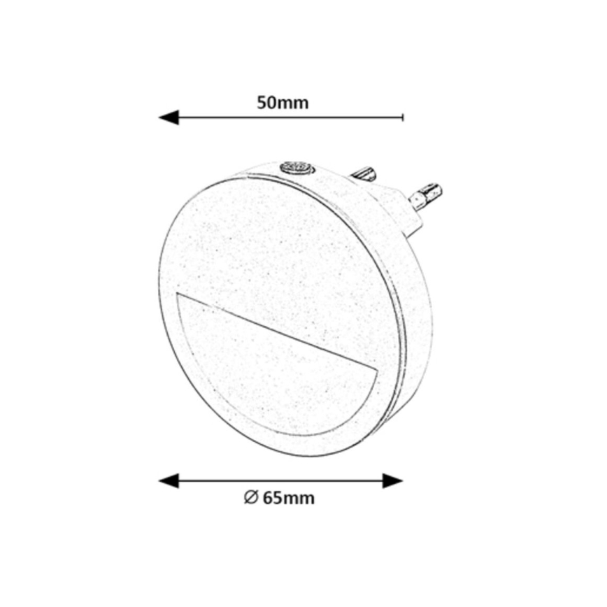 Rabalux - LED Luz noturna com sensor de anoitecer LED/0,5W/230V 3000K diâmetro 65 mm