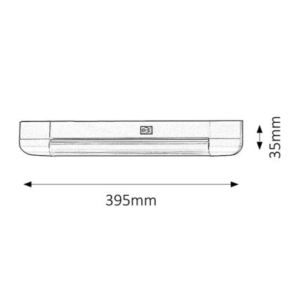 Rabalux - Iluminação de armário BAND LIGHT 1xG13/10W/230V 39,5 cm prateado