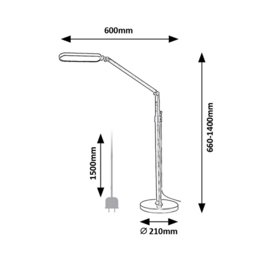 Rabalux - Candeeiro de chão LED táctil com regulação LED/13W/230V 3000-6000K preto
