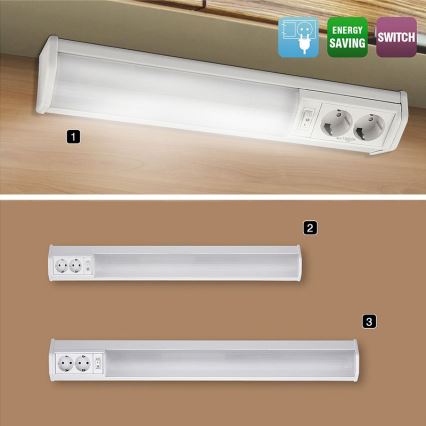 Rabalux - Iluminação de armário com tomadas G13/15W/230V