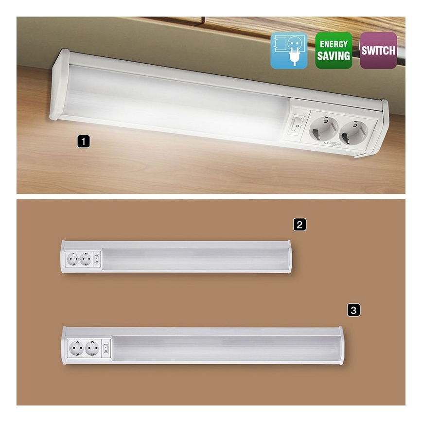 Rabalux - Iluminação de armário com tomadas G13/15W/230V