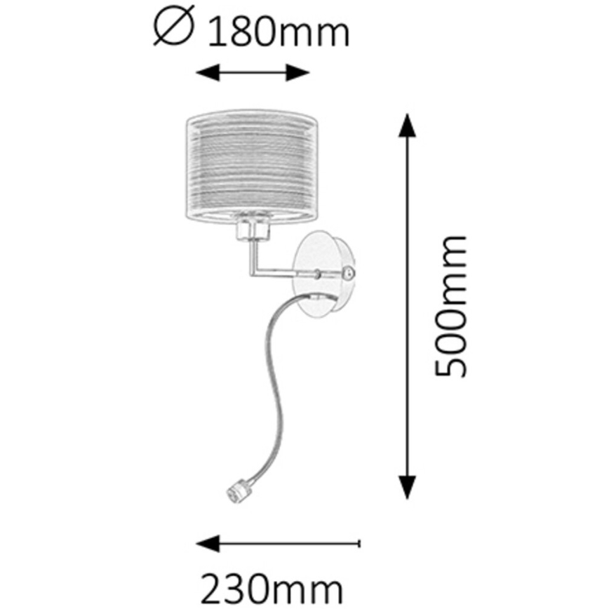 Rabalux - Luz de parede E27/60W + LED/1W