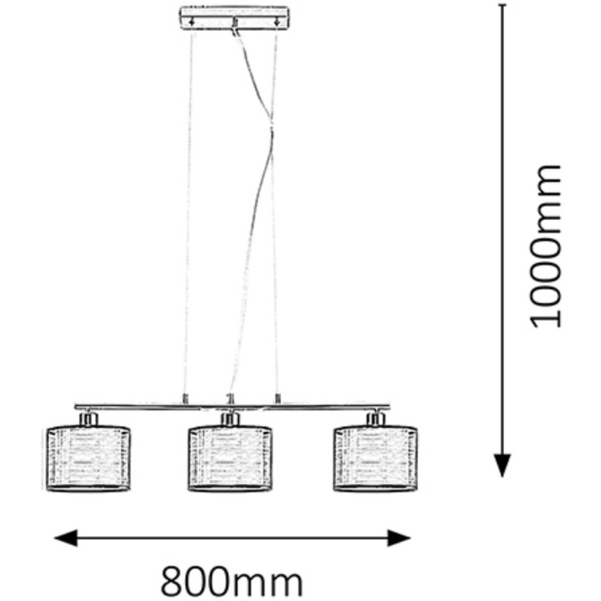 Rabalux - Luz pendente 3xE27/60W