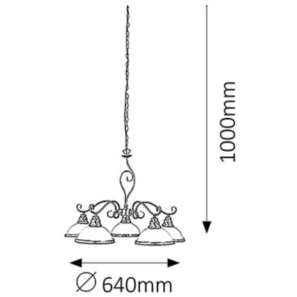 Rabalux 2755 - Candelabro ELISETT 5xE27/60W/230V