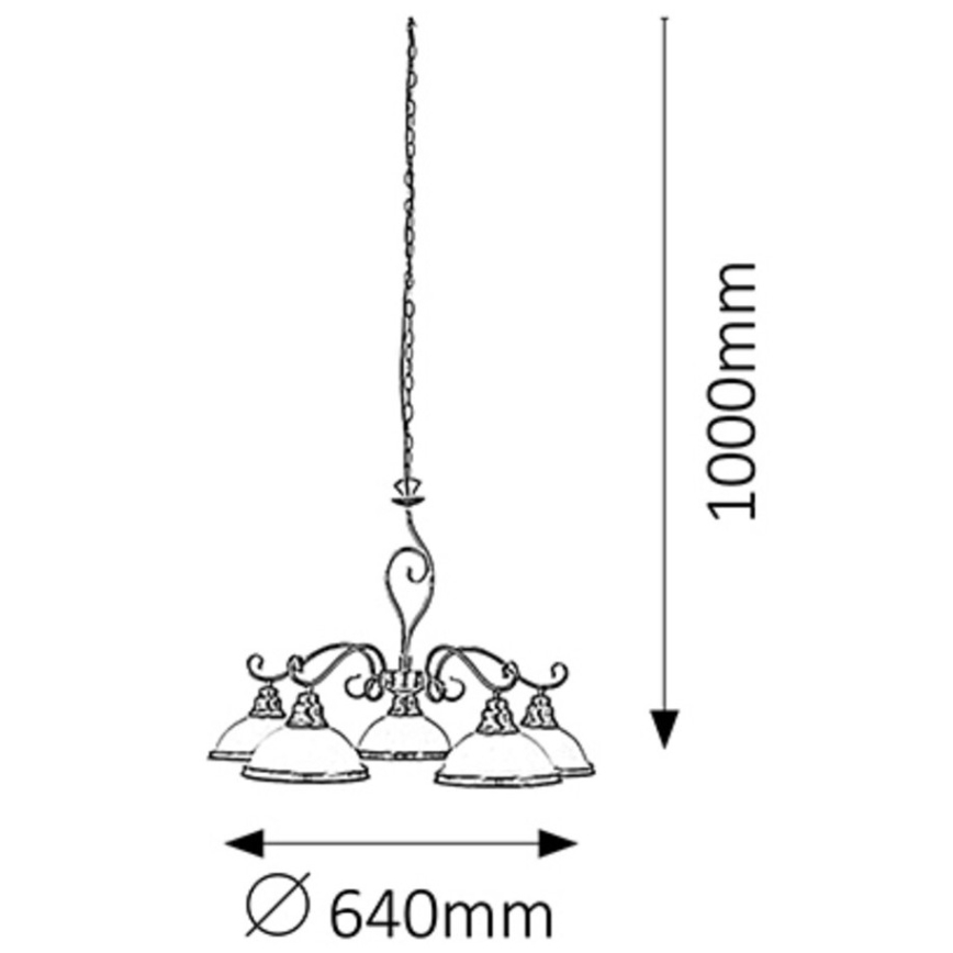 Rabalux 2755 - Candelabro ELISETT 5xE27/60W/230V