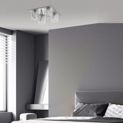 Rabalux - Luminária de teto em cristal 4xG9/40W/230V 37x37 cm