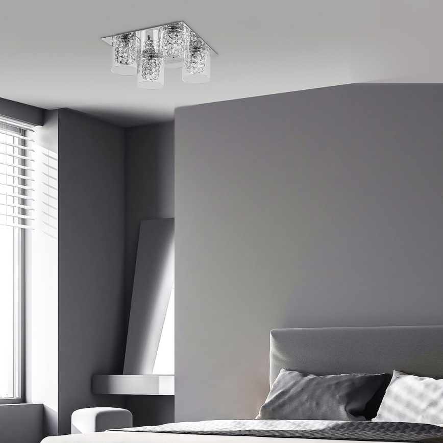 Rabalux - Luminária de teto em cristal 4xG9/40W/230V 37x37 cm