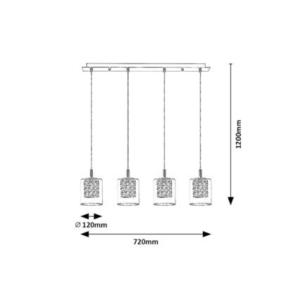 Rabalux - Candelabro suspenso de cristal 4xG9/40W/230V