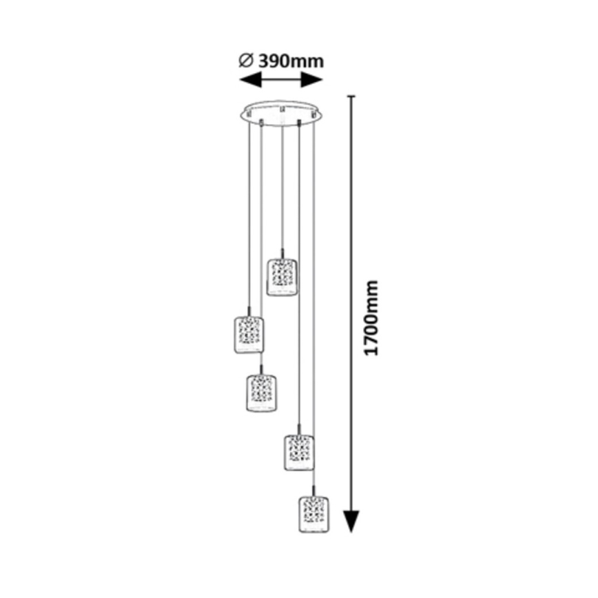 Rabalux - Candelabro suspenso de cristal 5xG9/40W/230V