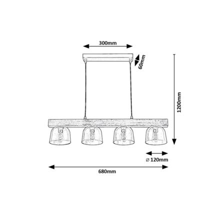 Rabalux - Candelabro suspenso 4xE14/40W/230V