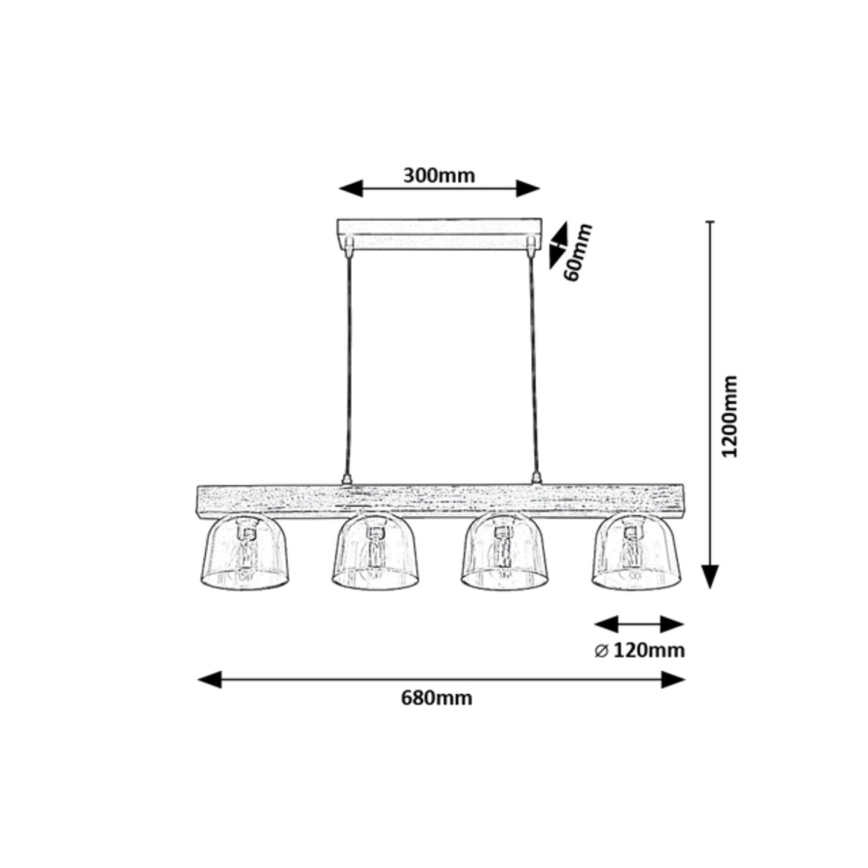 Rabalux - Candelabro suspenso 4xE14/40W/230V