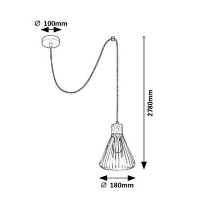 Rabalux - Candelabro suspenso 1xE27/40W/230V preto/faia