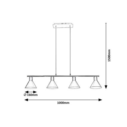Rabalux - Candelabro suspenso 4xE27/40W/230V