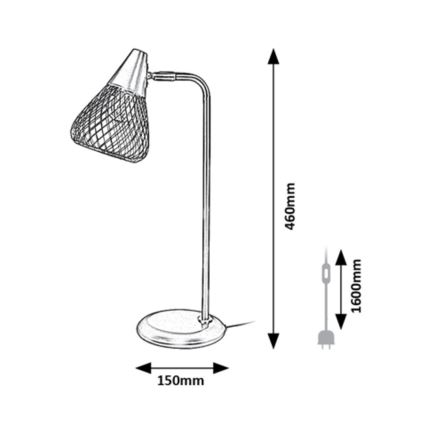Rabalux - Candeeiro de mesa 1xE14/25W/230V preto