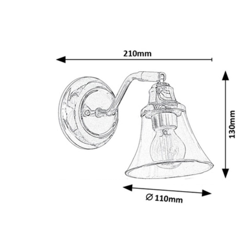 Rabalux  - Candeeiro de parede de casa de banho ANTOINE 1xE14/40W/230V IP44