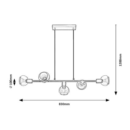 Rabalux - Candelabro suspenso 5xE14/40W/230V