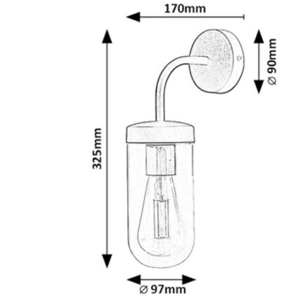 Rabalux - Iluminação de parede de casa de banho 1xE27/60W/230V IP44 preto
