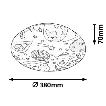 Rabalux - Luz de teto de criança LED LED/24W/230V