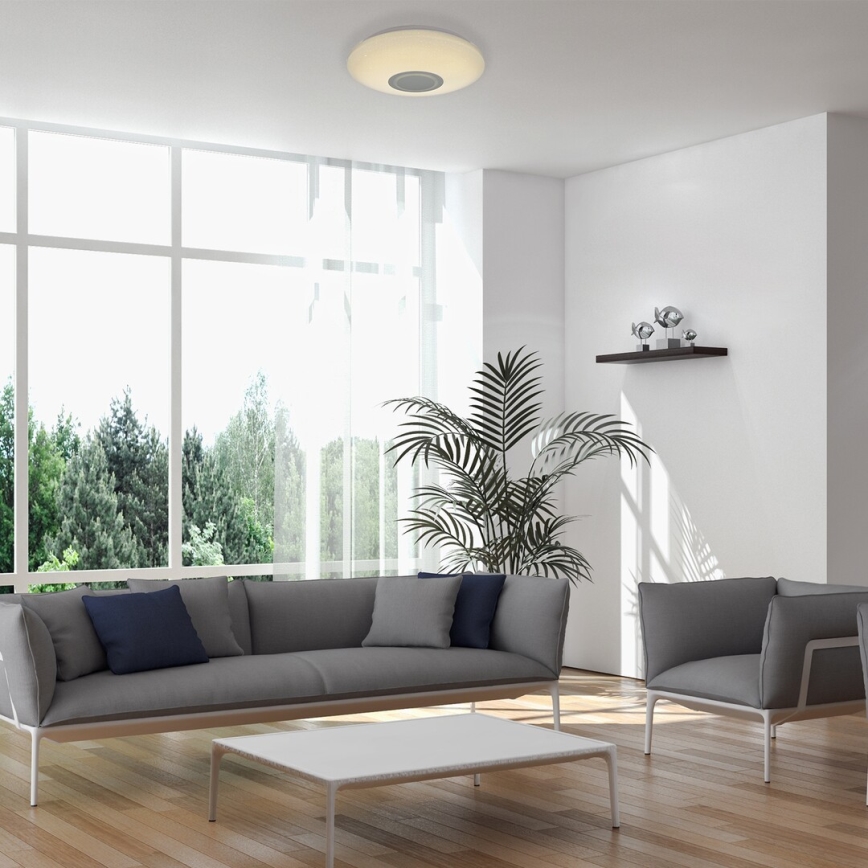 Rabalux - Iluminação de teto LED RGB com regulação e altifalante LED/24W/230V Wi-Fi Tuya + comando