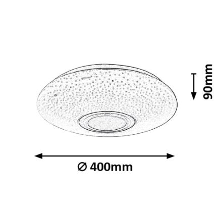 Rabalux - Iluminação de teto LED RGB com regulação e altifalante LED/24W/230V Wi-Fi Tuya + comando