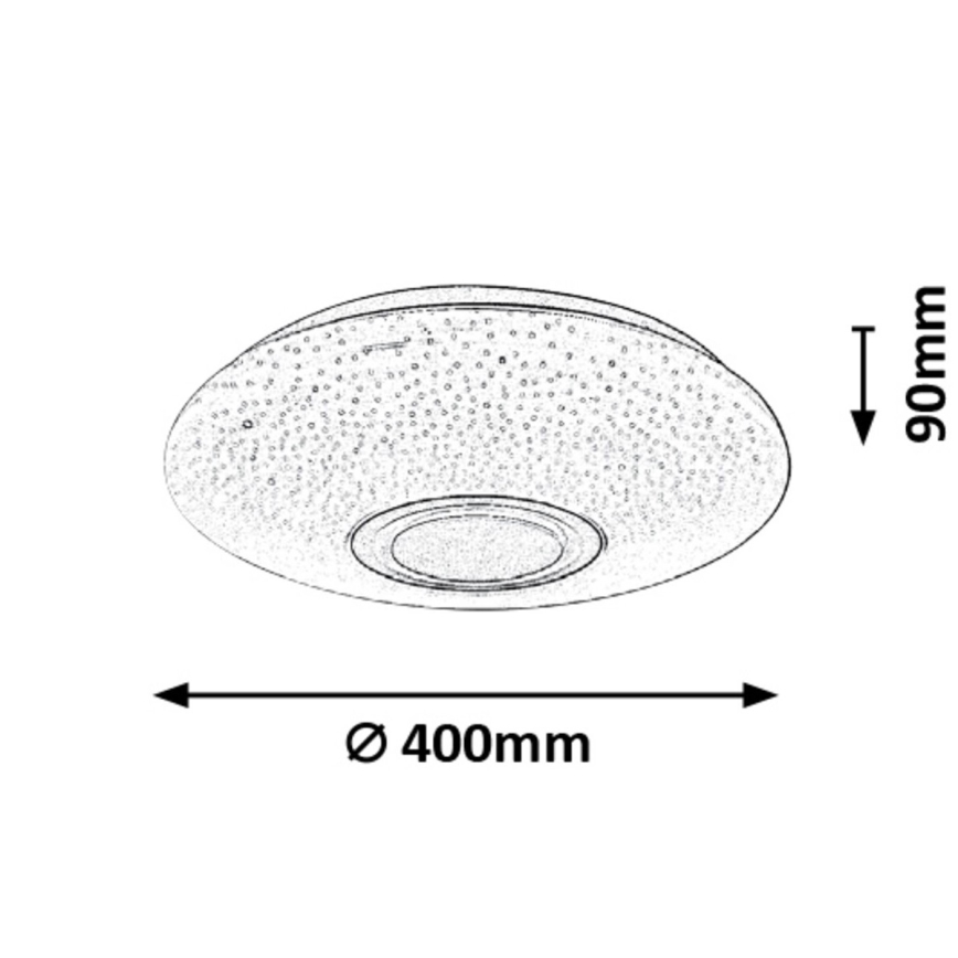 Rabalux - Iluminação de teto LED RGB com regulação e altifalante LED/24W/230V Wi-Fi Tuya + comando