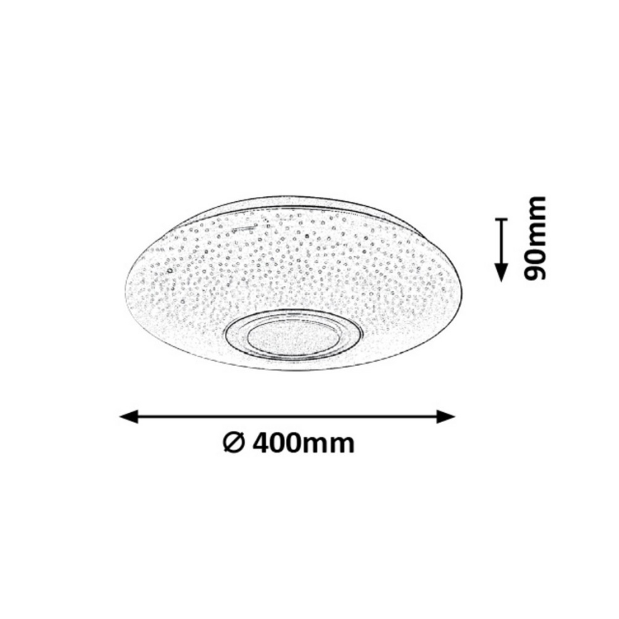 Rabalux - Iluminação de teto LED RGB com regulação e altifalante LED/24W/230V Wi-Fi Tuya + comando