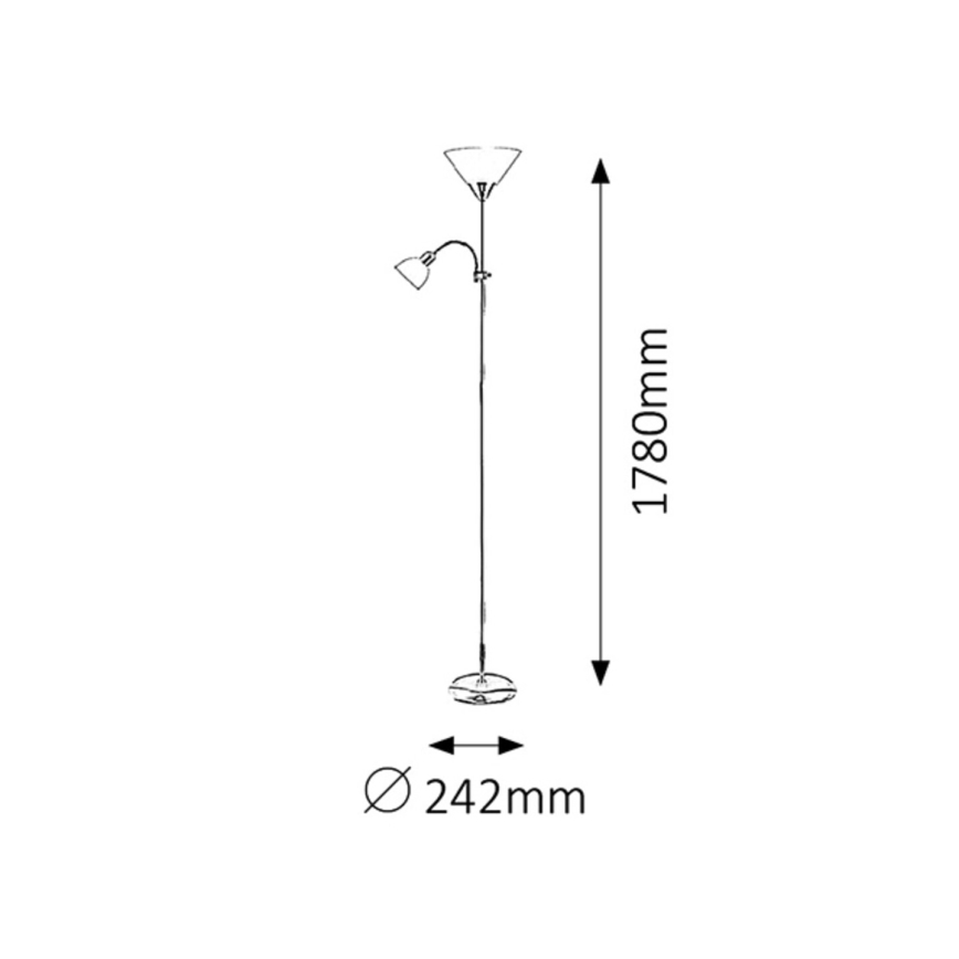 Rabalux - candeeiro de chão 1xE27/100W+E14/25W dourado/branco