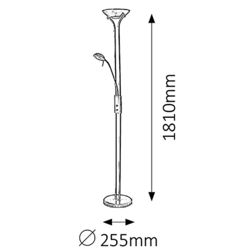 Rabalux - Luz de chão com regulação 1xR7s/230W + 1xG9/40W