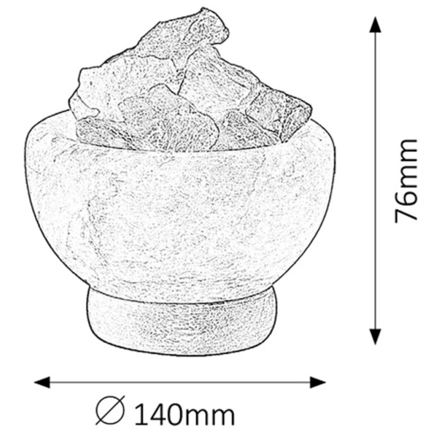 Rabalux - Candeeiro de sal 1xE14/15W/230V 3,2 kg
