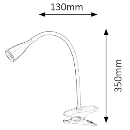 Rabalux - Candeeiro de mesa com clipe LED 1xLED/4,5W/230V