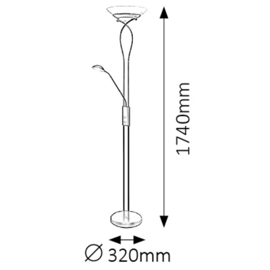 Rabalux - Luminária de piso 2xE27/15W+1xG9/40W/230V preto antigo