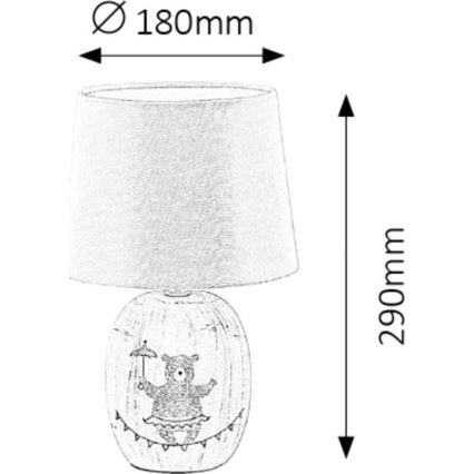 Rabalux - Candeeiro de mesa de criança 1xE14/40W/230V