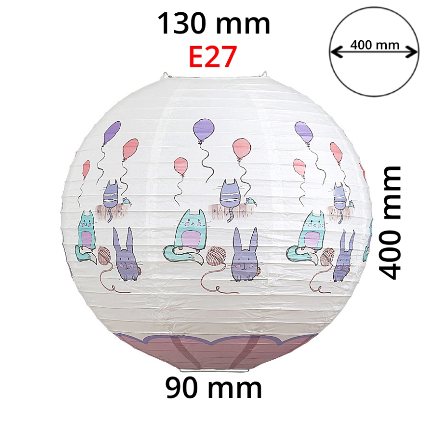 Rabalux 4632 - Abajur de criança para crianças candeeiro CATHY E27 diâmetro 40 cm