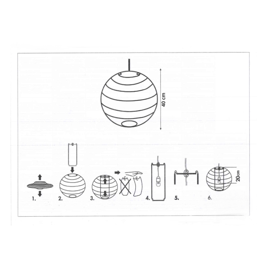 Rabalux 4898 - Abajur para candeeiro RICE branco E27 diâmetro 40 cm