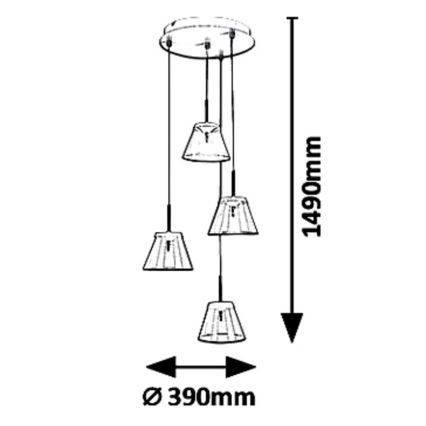 Rabalux - Candelabro suspenso LED AVIANA 4xLED/6W/230V