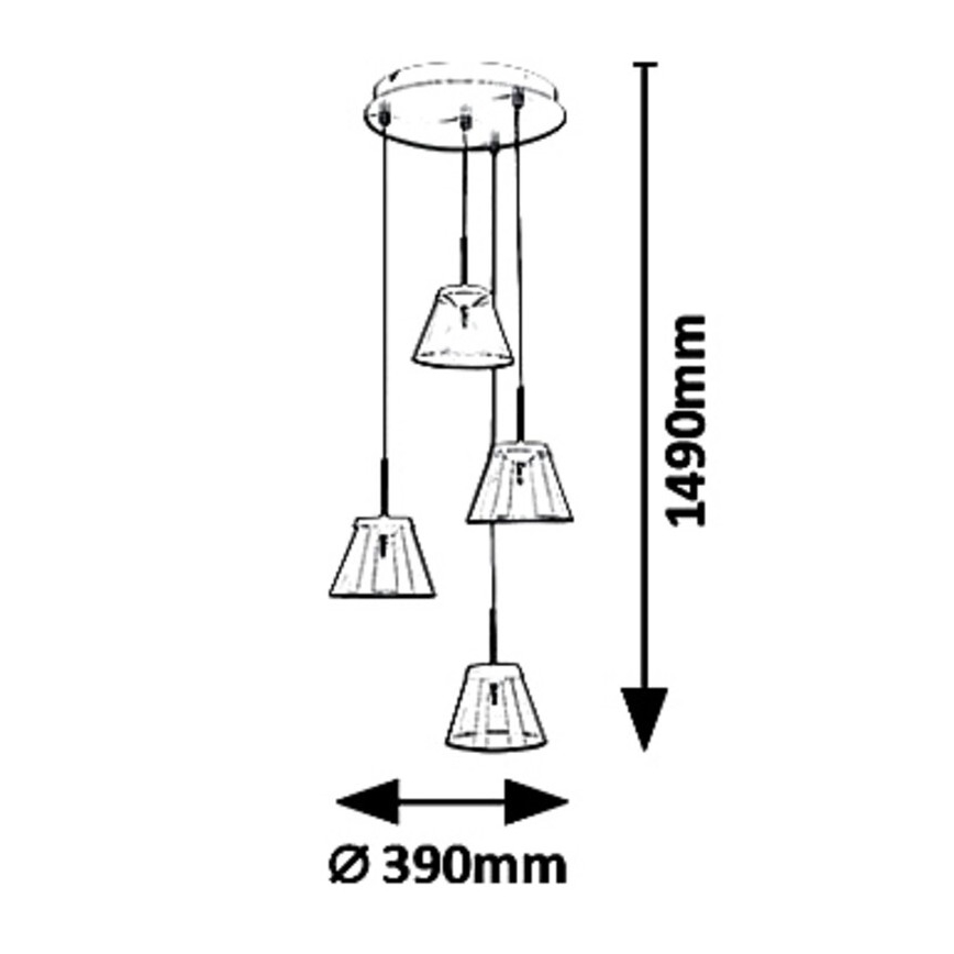 Rabalux - Candelabro suspenso LED AVIANA 4xLED/6W/230V