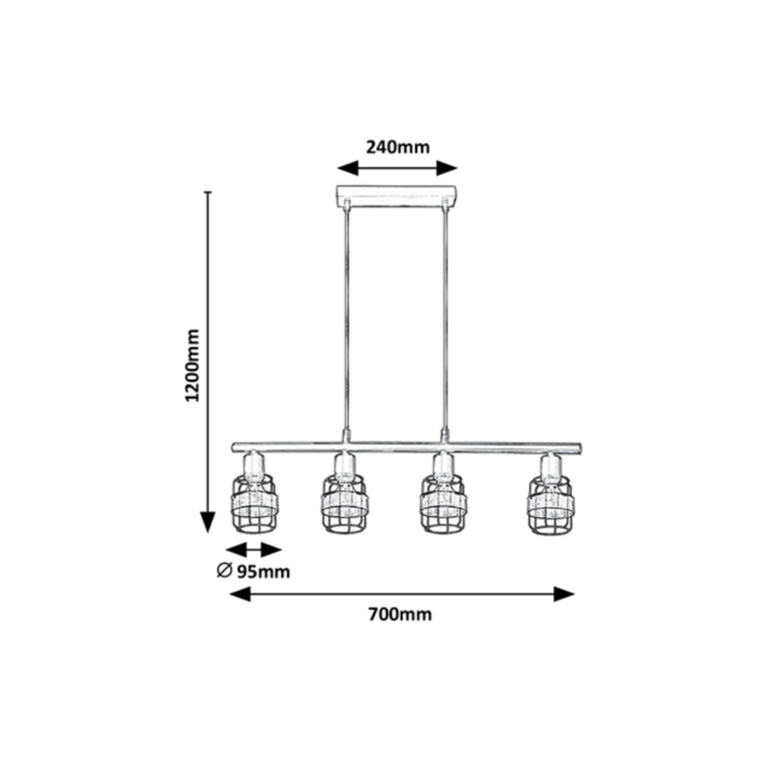 Rabalux - Candelabro suspenso 4xE14/25W/230V