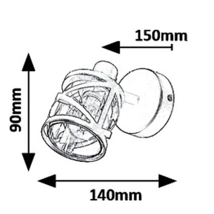 Rabalux 5335 - Foco de parede OBERON 1xE14/40W/230V