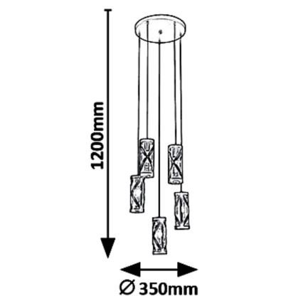 Rabalux 5340 - Candelabro num fio OBERON 5xE14/40W/230V
