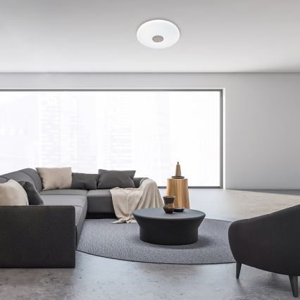 Rabalux - Iluminação de teto LED RGB com regulação LED/40W/230V 3000-6500K Wi-Fi Tuya diâmetro 60 cm + comando