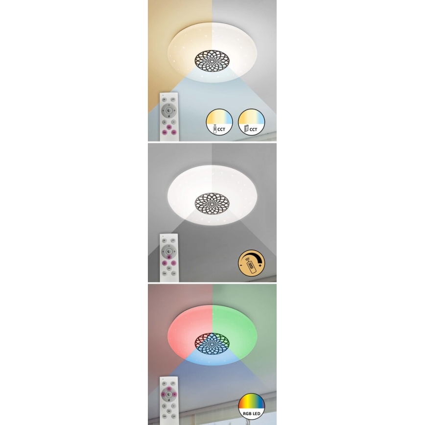 Rabalux - Iluminação de teto LED RGB com regulação LED/40W/230V 3000-6500K Wi-Fi Tuya diâmetro 60 cm + comando