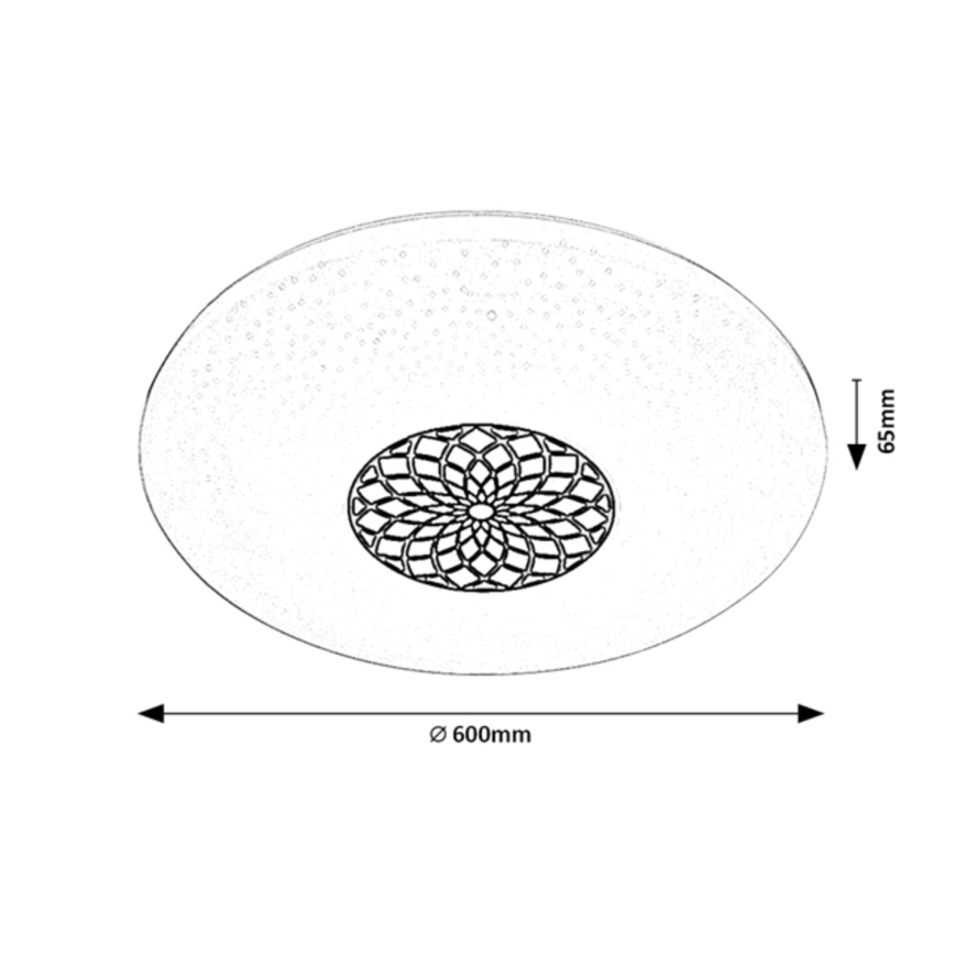 Rabalux - Iluminação de teto LED RGB com regulação LED/40W/230V 3000-6500K Wi-Fi Tuya diâmetro 60 cm + comando