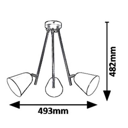 Rabalux 5376 - Candelabro pendente ALDER 3xE14/40W/230V