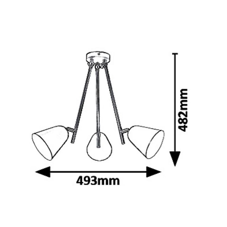 Rabalux 5376 - Candelabro pendente ALDER 3xE14/40W/230V