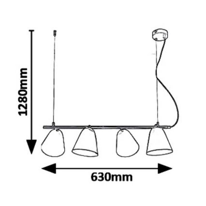 Rabalux 5377 - Candelabro num fio ALTDER 4xE14/40W/230V
