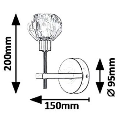 Rabalux 5394 - Luz de parede KASSIA 1xG9/5W/230V