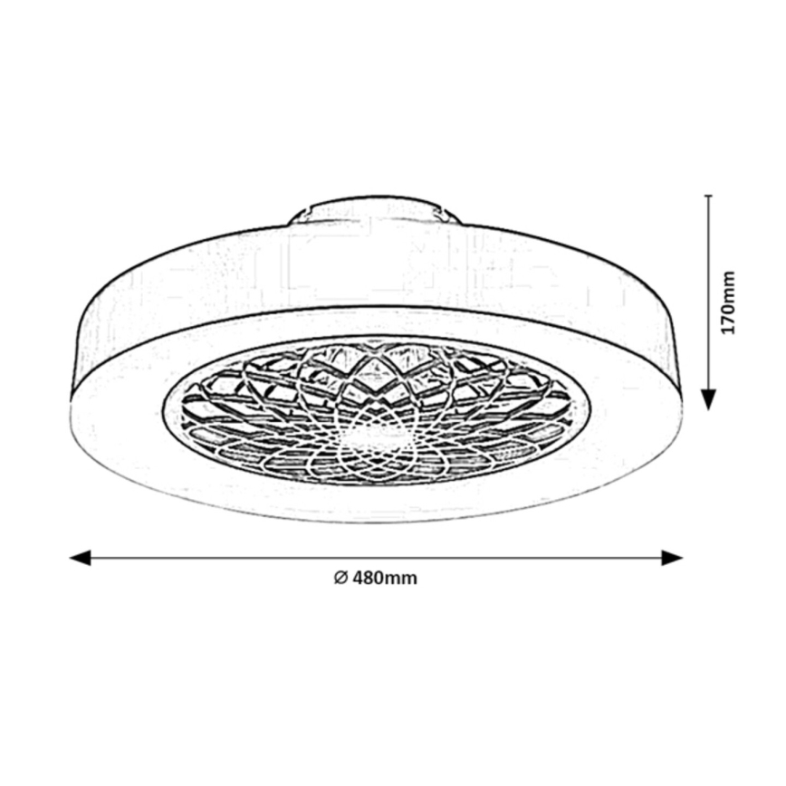 Rabalux - Iluminação de teto LED com regulação e ventoinha LED/35W/230V 3000-6000K + controlo remoto