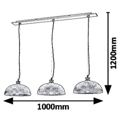 Rabalux 5460 - Candelabro num fio PETRINA 3xE27/40W/230V