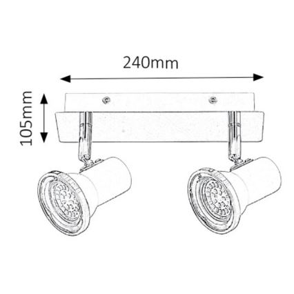 Rabalux - Foco LED para casa de banho 2xGU10/4,5W/230V IP44