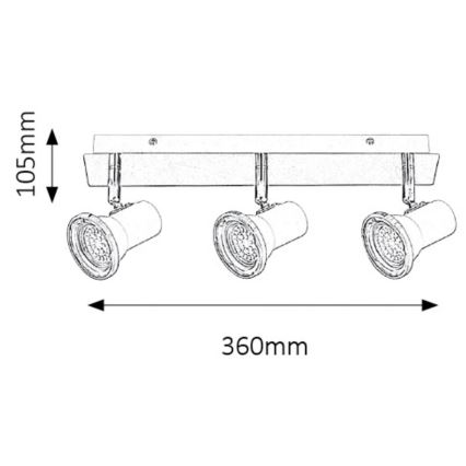Rabalux - Foco LED para casa de banho 3xGU10/4,5W/230V IP44